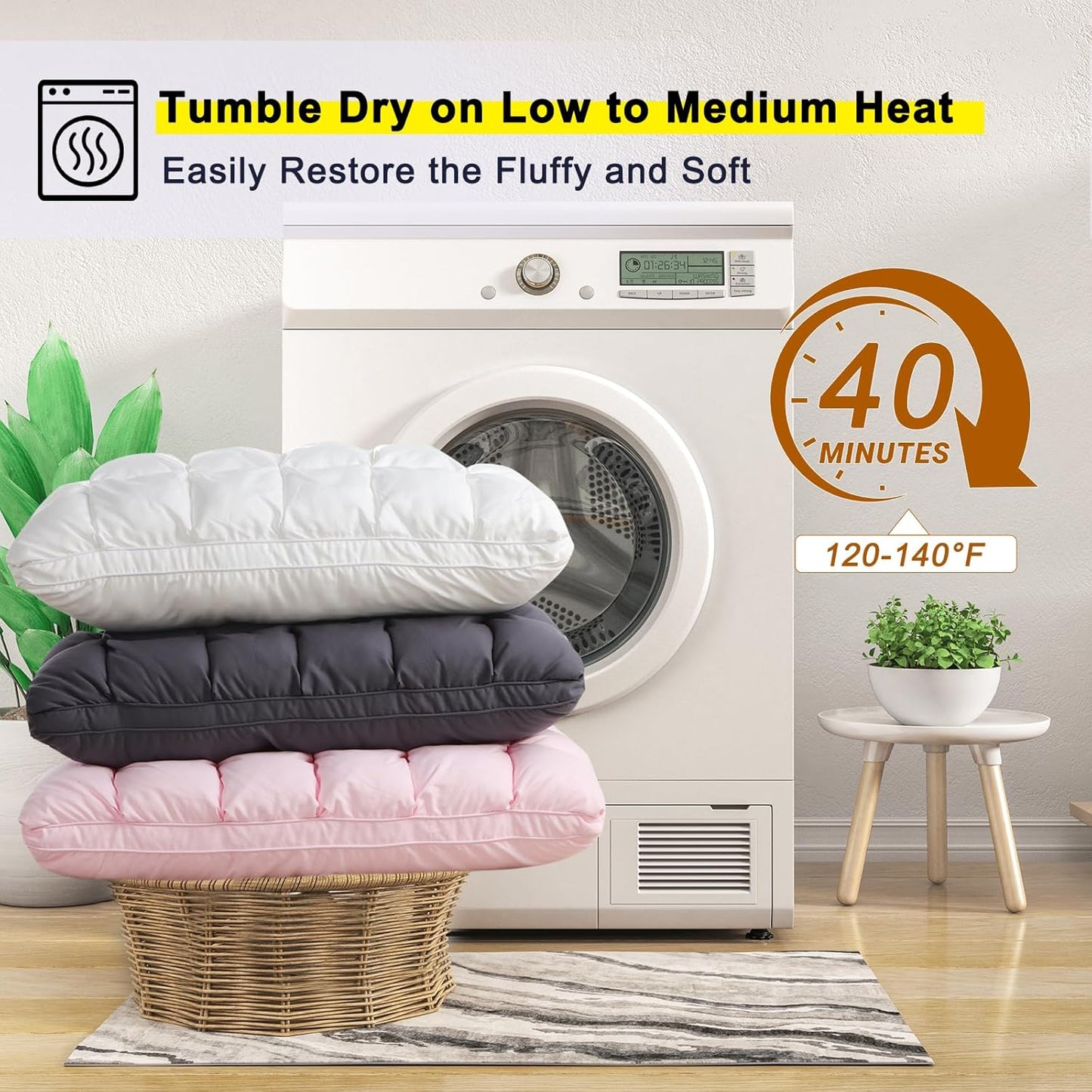 Quilted Puff Pillow – Soft Grid Design For Cloud-Like Sleep Comfort & Full Night Support