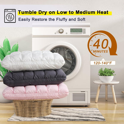 Quilted Puff Pillow – Soft Grid Design For Cloud-Like Sleep Comfort & Full Night Support