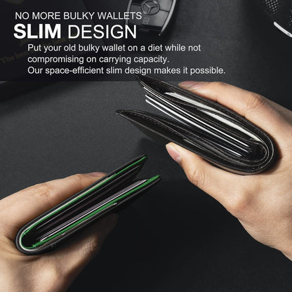 Ultra-Slim Carbon Fiber Minimalist Wallet with RFID Blocking