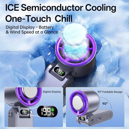 High-Speed Portable Fan – 199-Speed Turbo Ice Cooling For Instant Summer Relief