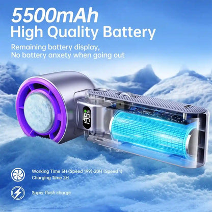High-Speed Portable Fan – 199-Speed Turbo Ice Cooling For Instant Summer Relief