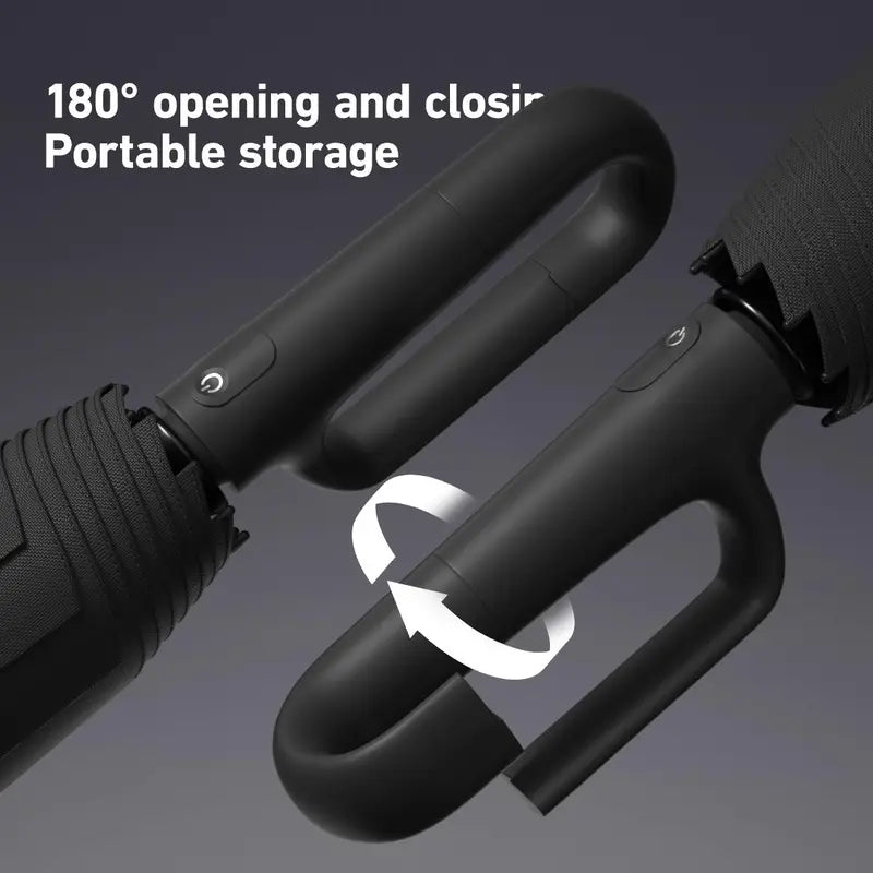 Stop Holding Wet Umbrellas—Click, Lock, and Go Hands-Free Instantly!
