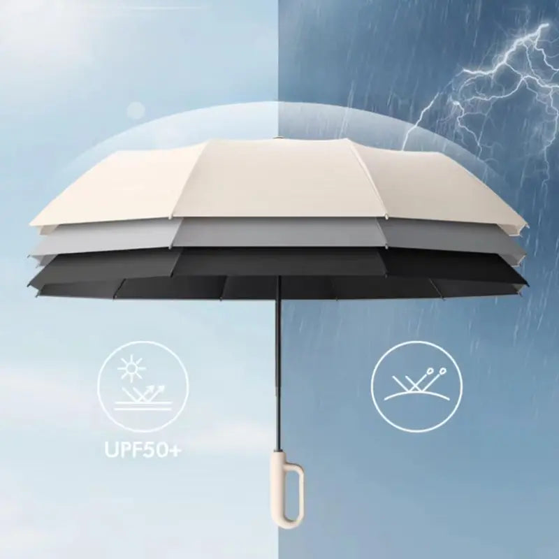 Stop Holding Wet Umbrellas—Click, Lock, and Go Hands-Free Instantly!