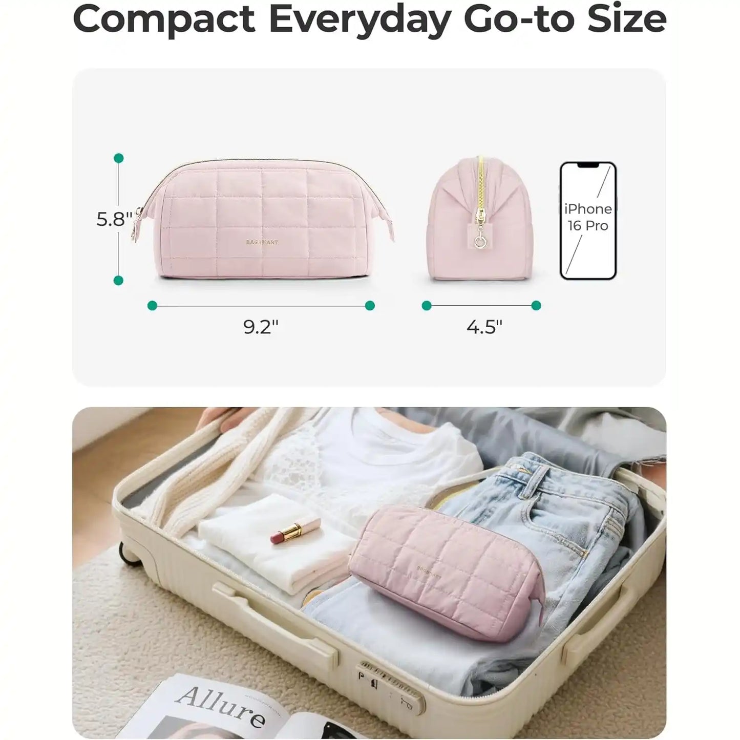 Puffy Makeup Bag - Wide-Open Design For Effortless Organization