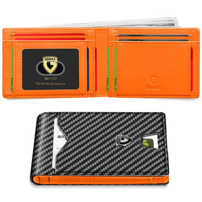 Ultra-Slim Carbon Fiber Minimalist Wallet with RFID Blocking