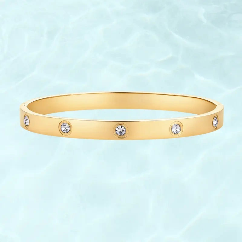 Love Bangle Bracelet - Waterproof Gold-Plated Style For Everyday Elegance