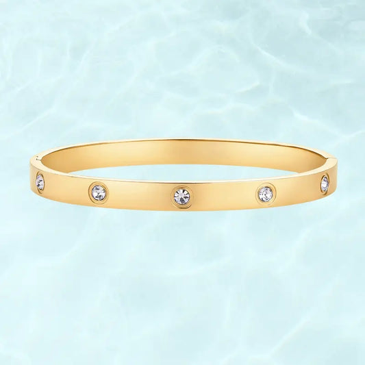 Love Bangle Bracelet - Waterproof Gold-Plated Style For Everyday Elegance