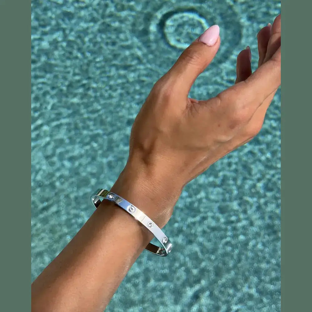 Love Bangle Bracelet - Waterproof Gold-Plated Style For Everyday Elegance