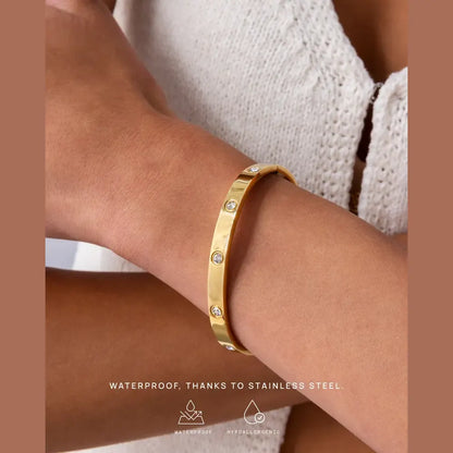 Love Bangle Bracelet - Waterproof Gold-Plated Style For Everyday Elegance