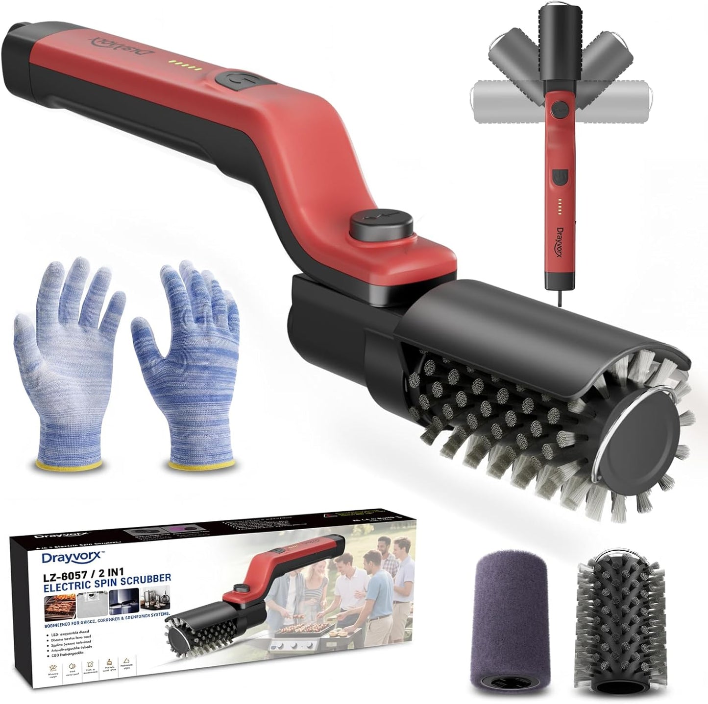 Effortless BBQ Clean in Seconds: High-Torque 3-Speed Cordless Electric Grill Brush