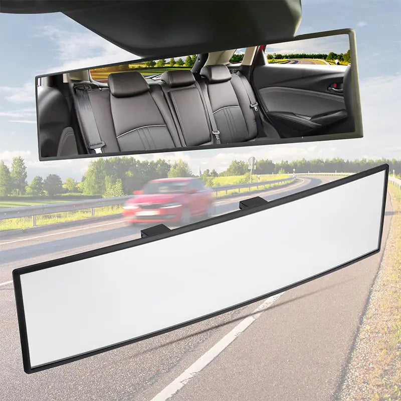 Eliminate Blind Spots: 11.8" Universal Panoramic Anti-Glare Wide Rearview Mirror