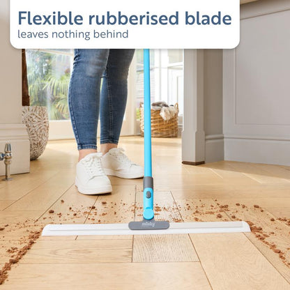 180° Rotating Silicone Floor Squeegee – Instantly Wipe Away Water, Hair & Dust Without Messy Tangling