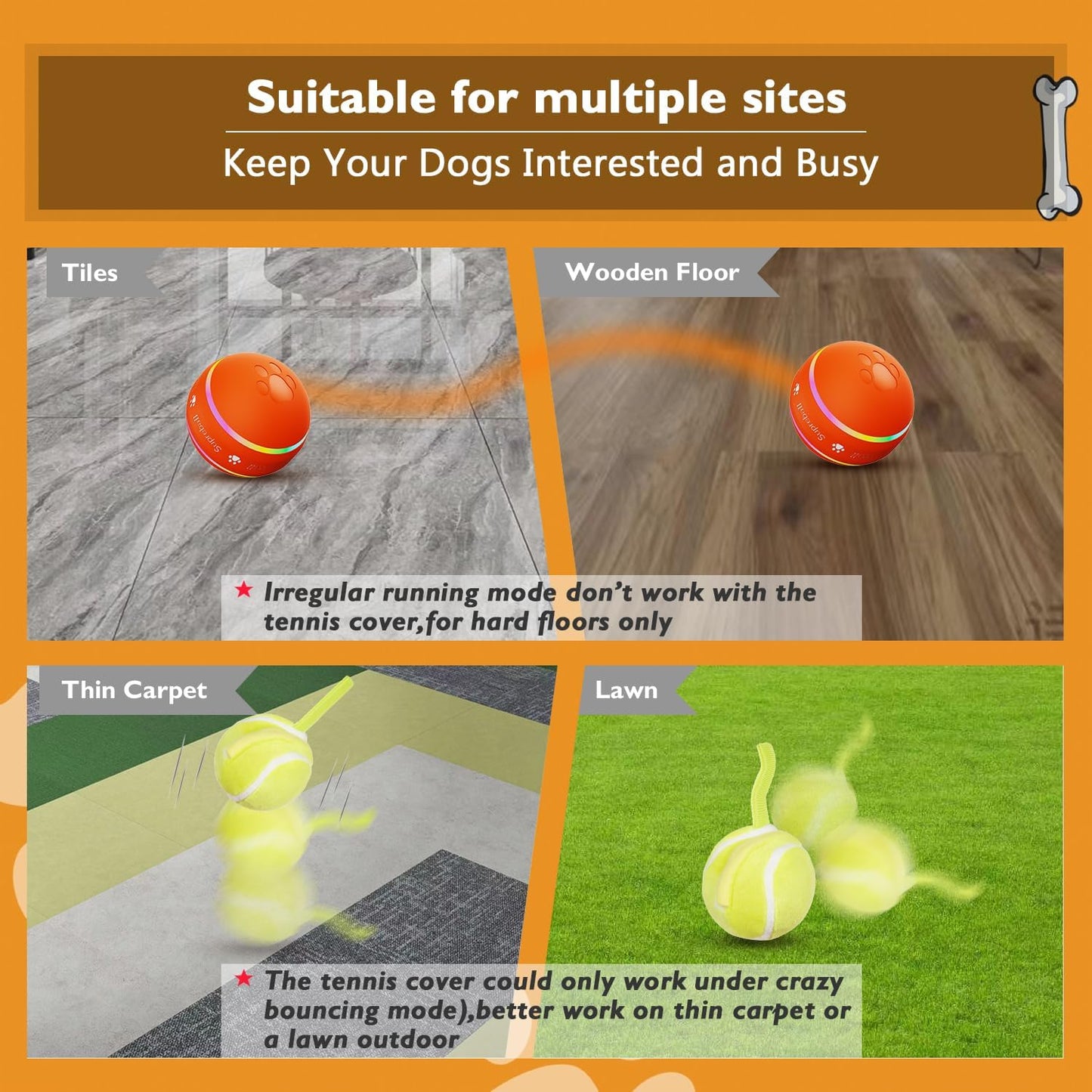 Smart Active Rolling & Bouncing Ball Toy for Dogs | Interactive Dog Toys Dog Ball