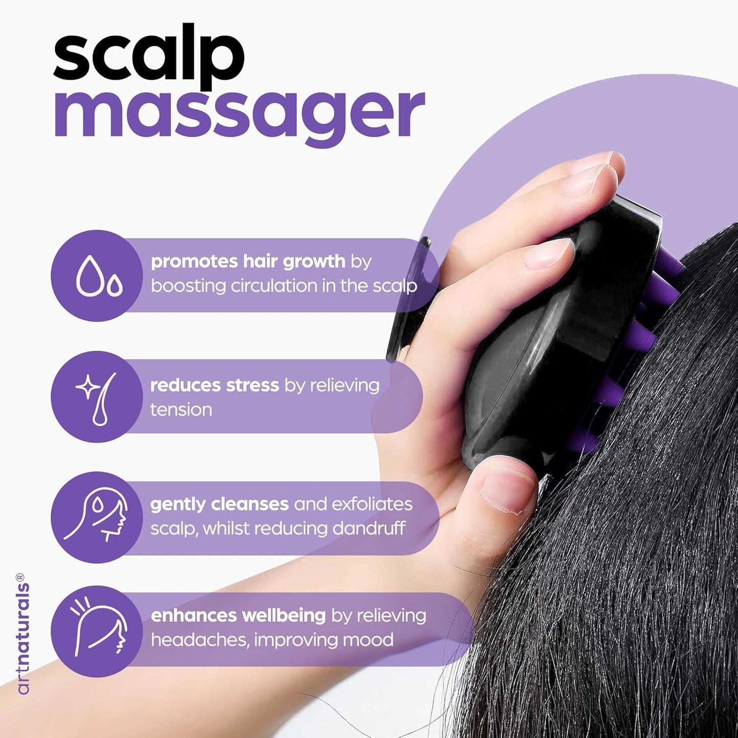 Natural Rosemary & Castor Hair Growth Elixir with Ergonomic Scalp Massager Kit