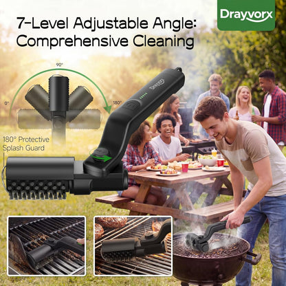Effortless BBQ Clean in Seconds: High-Torque 3-Speed Cordless Electric Grill Brush