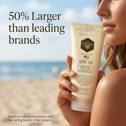 The Safest 100% Organic Tallow Sunscreen SPF 50