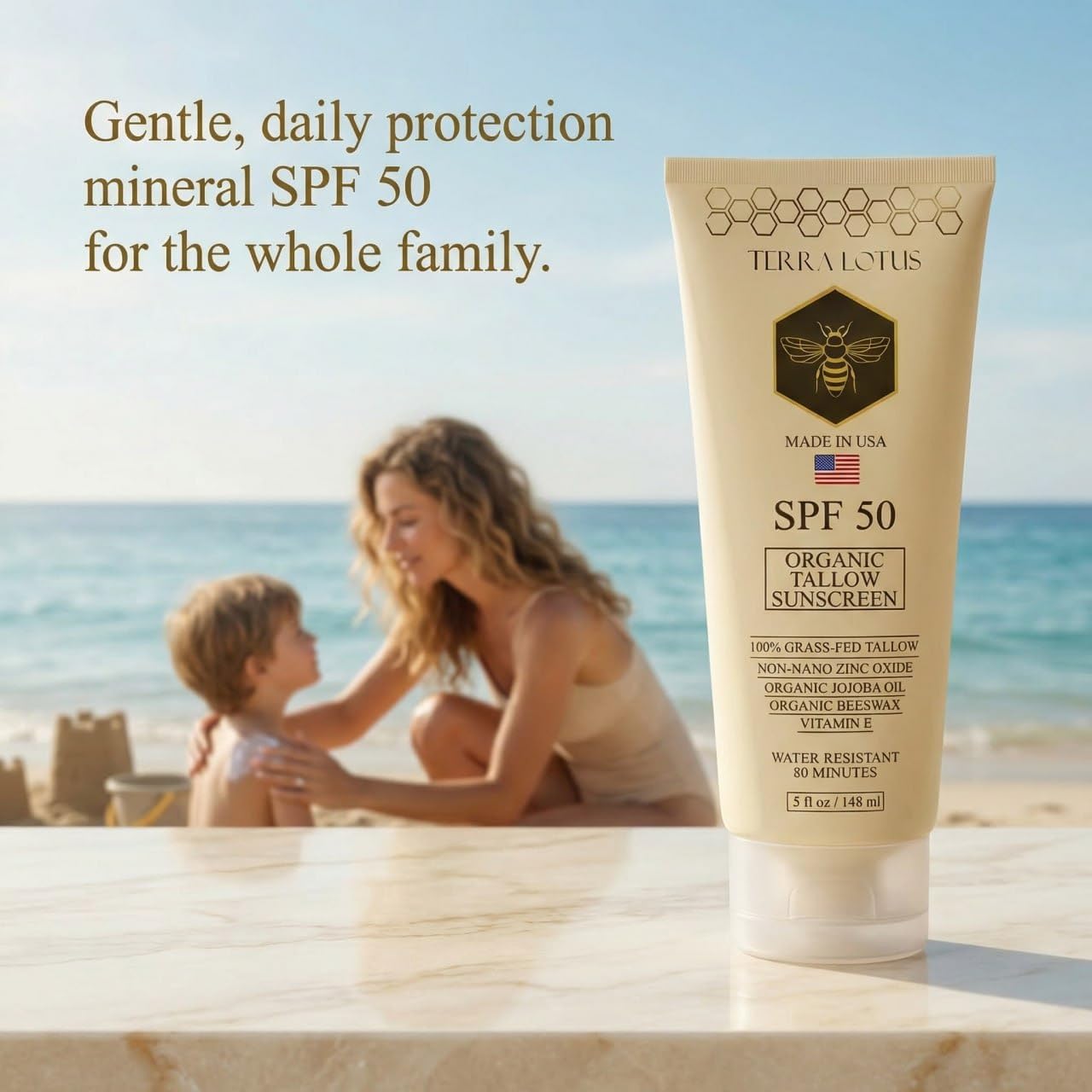 The Safest 100% Organic Tallow Sunscreen SPF 50