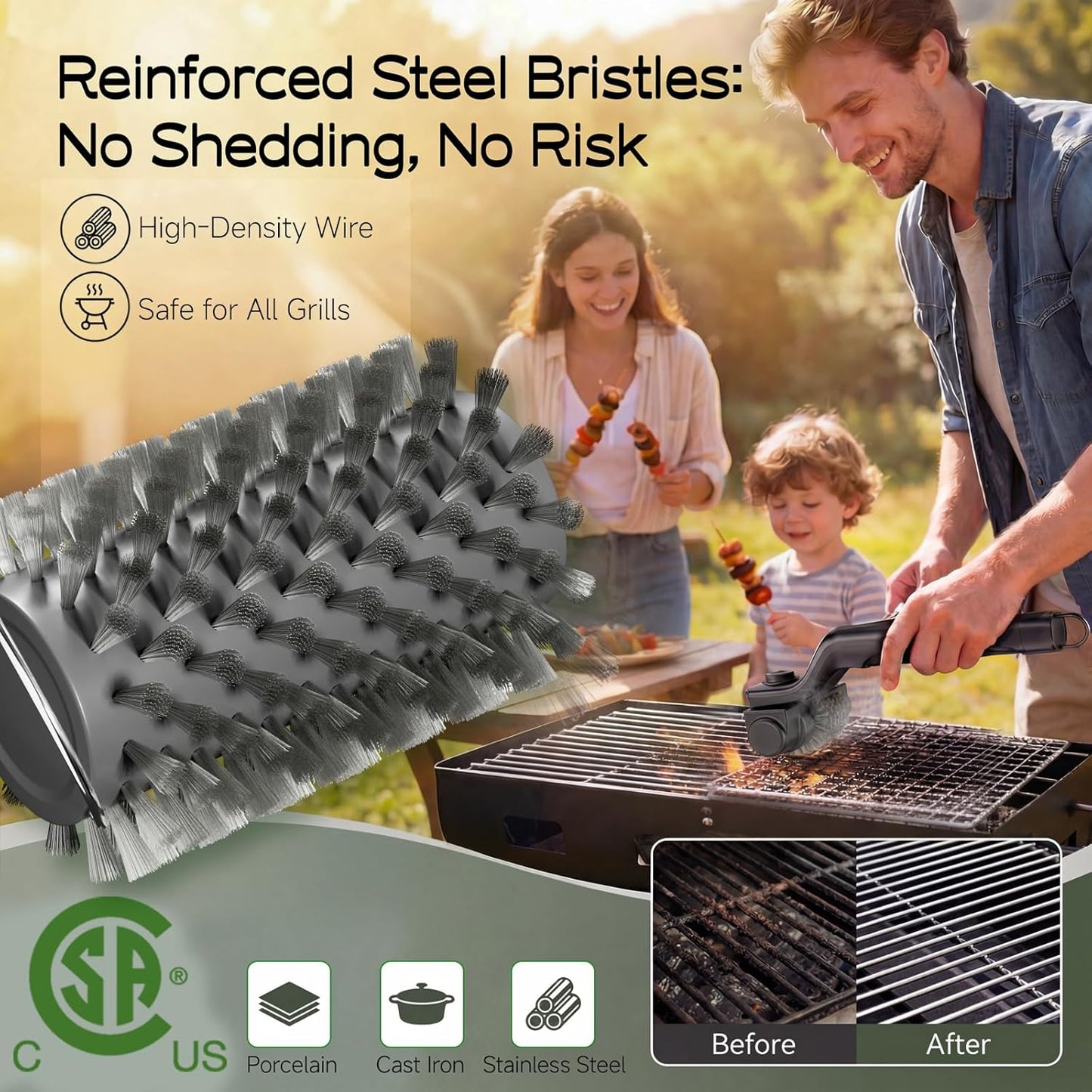 Effortless BBQ Clean in Seconds: High-Torque 3-Speed Cordless Electric Grill Brush