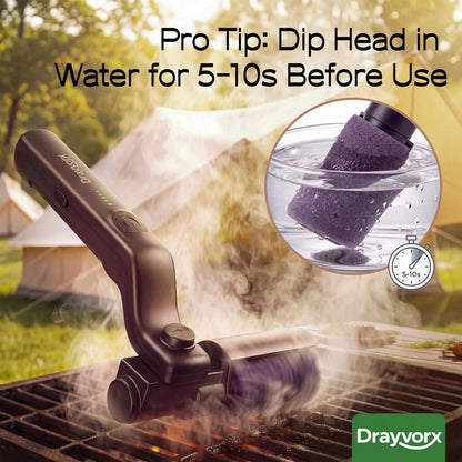 Effortless BBQ Clean in Seconds: High-Torque 3-Speed Cordless Electric Grill Brush