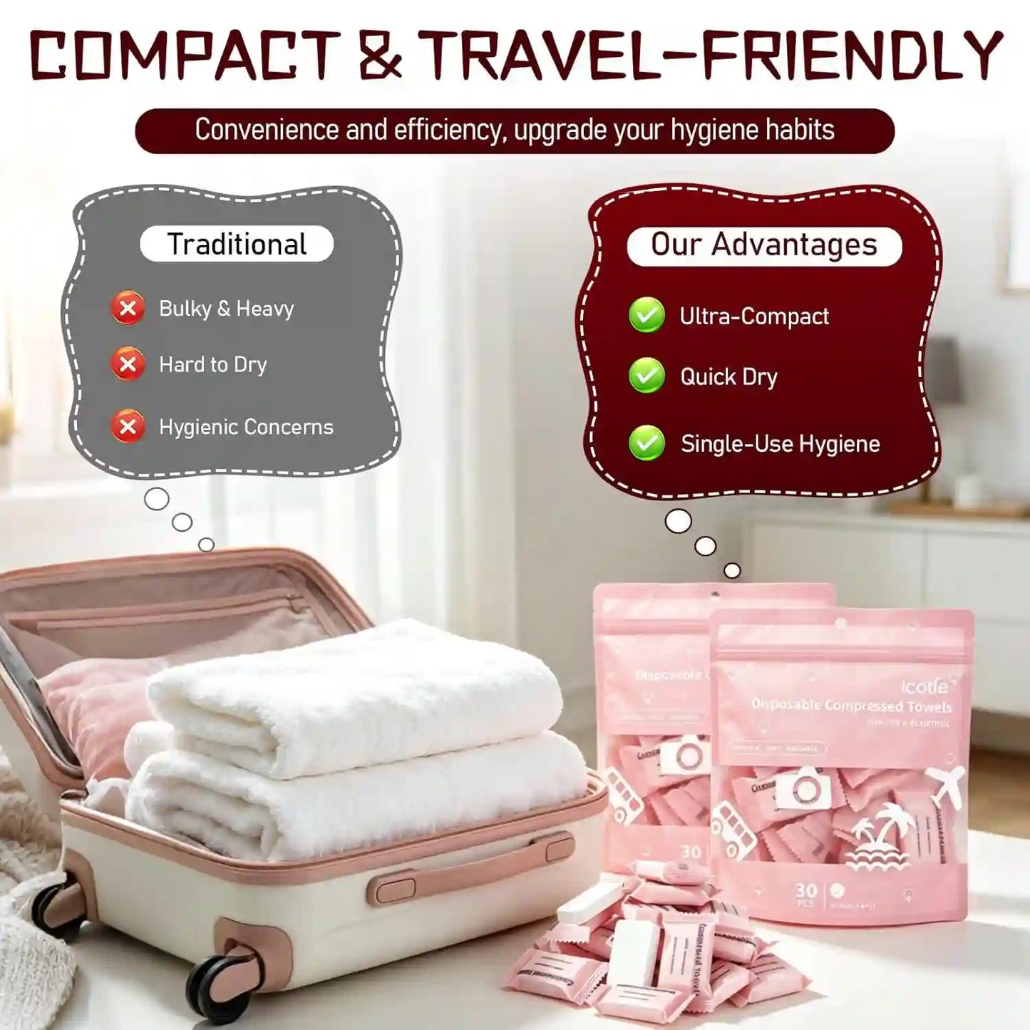Compressed Travel Towels – Just Add Water Anywhere
