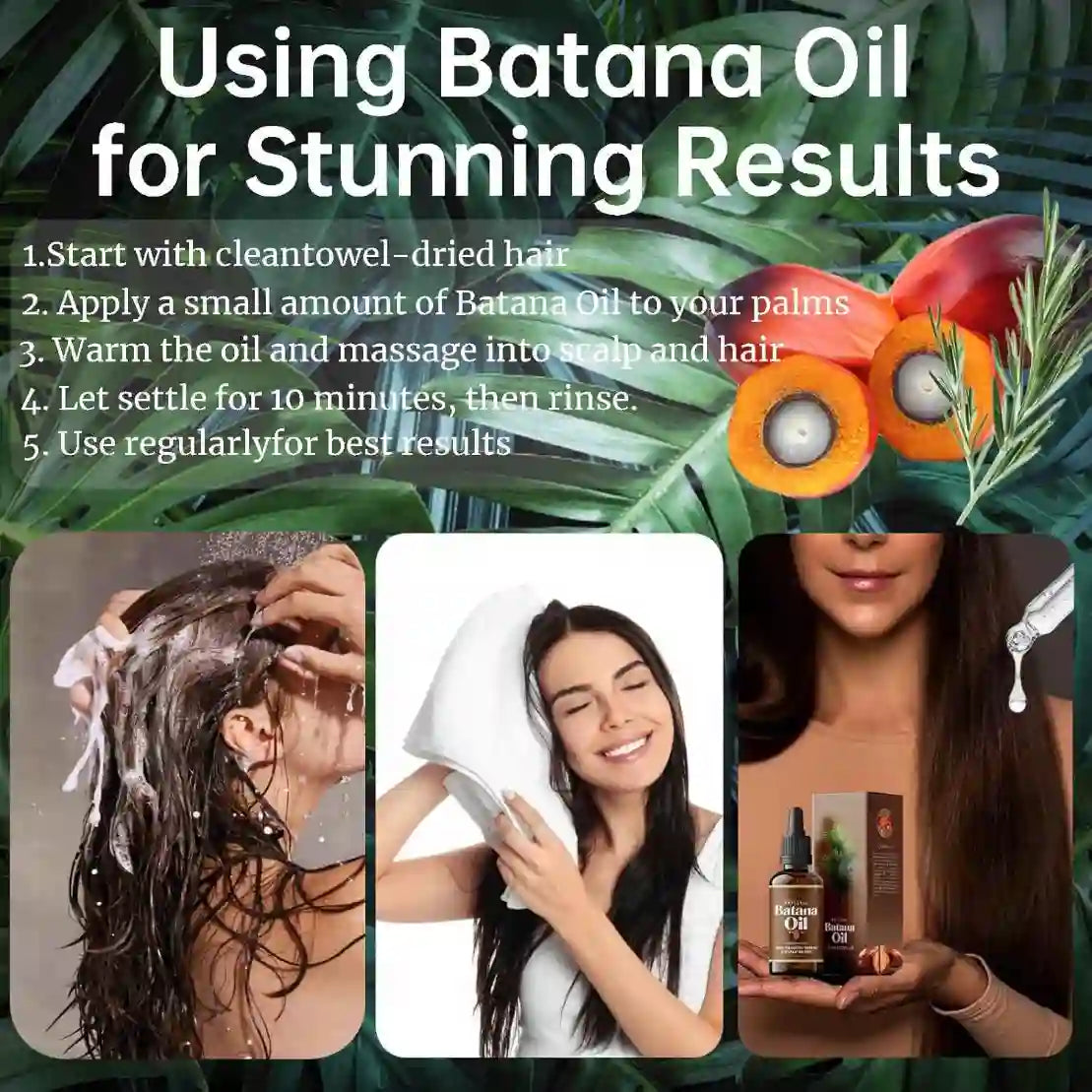Batana Rosemary Oil for Thicker-Looking, Voluminous Hair Naturally