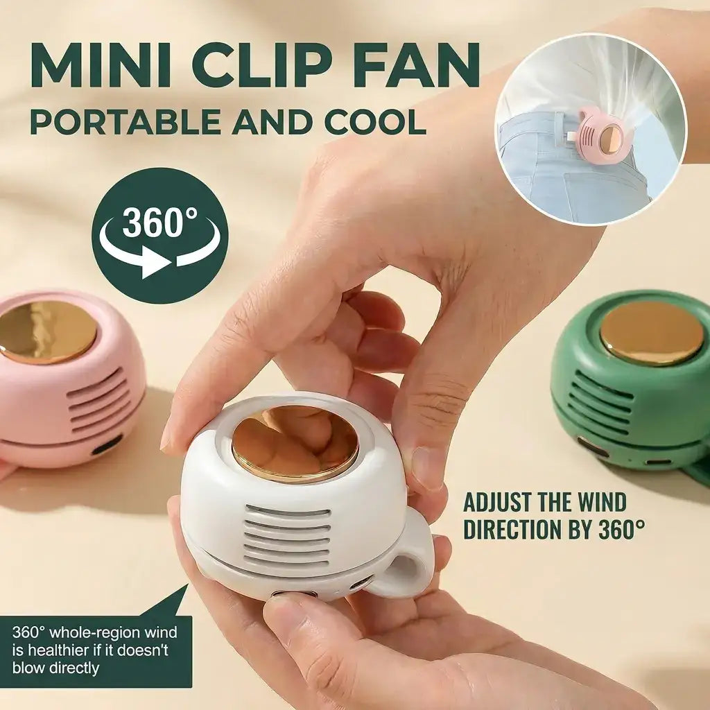 Mini Bladeless Portable Fan — USB Rechargeable & Safe Quiet Cooling