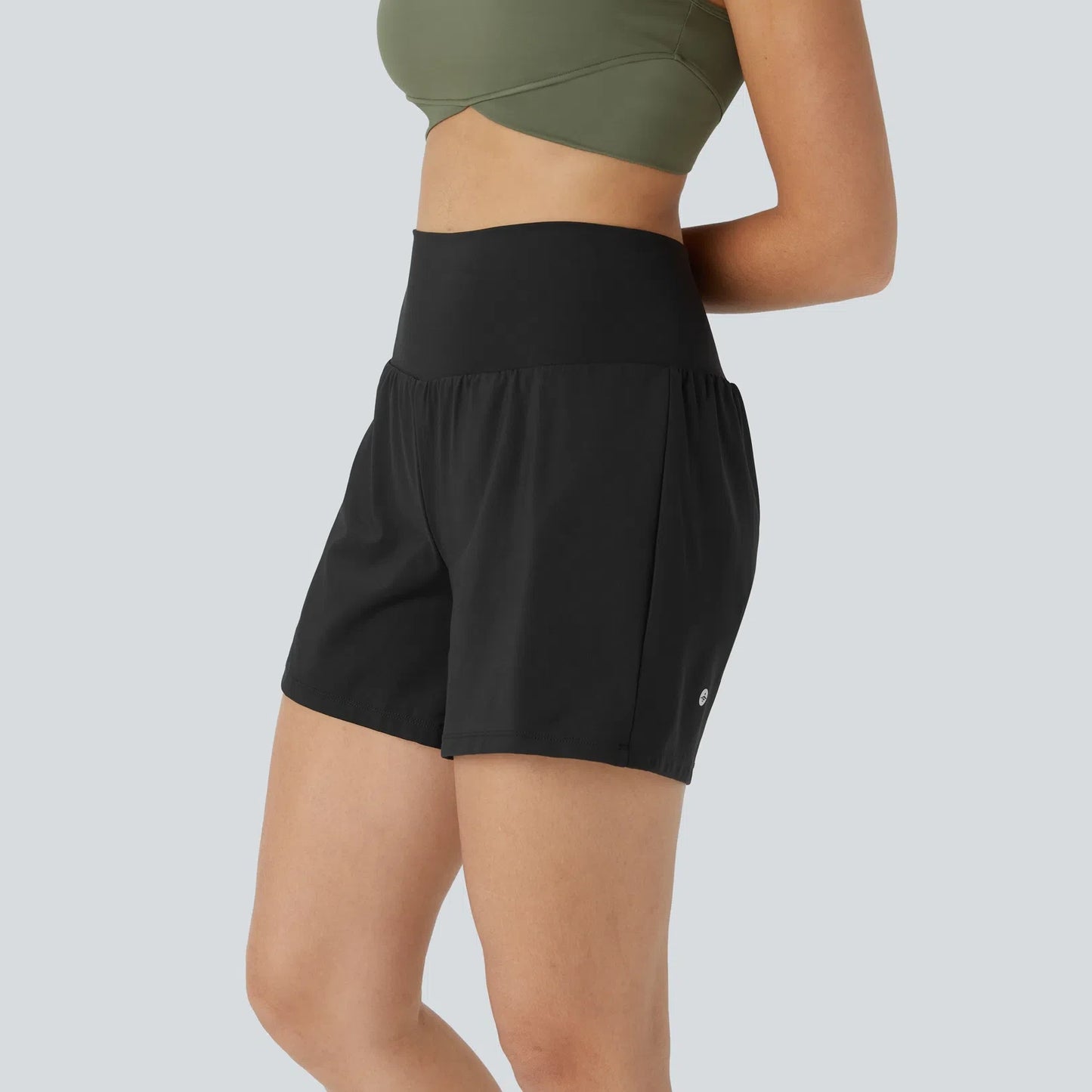 2-Piece High-Waisted Yoga Shorts Set - Sculpt Fit Design With Hidden & Back Pockets For Everyday Movement & Comfort