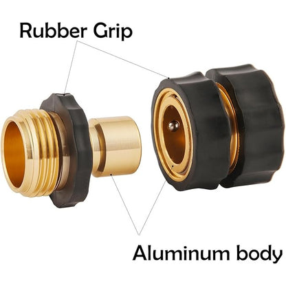 Garden Hose Quick Connectors - Leak-Resistant 3/4" GHT Fittings For Faster Watering