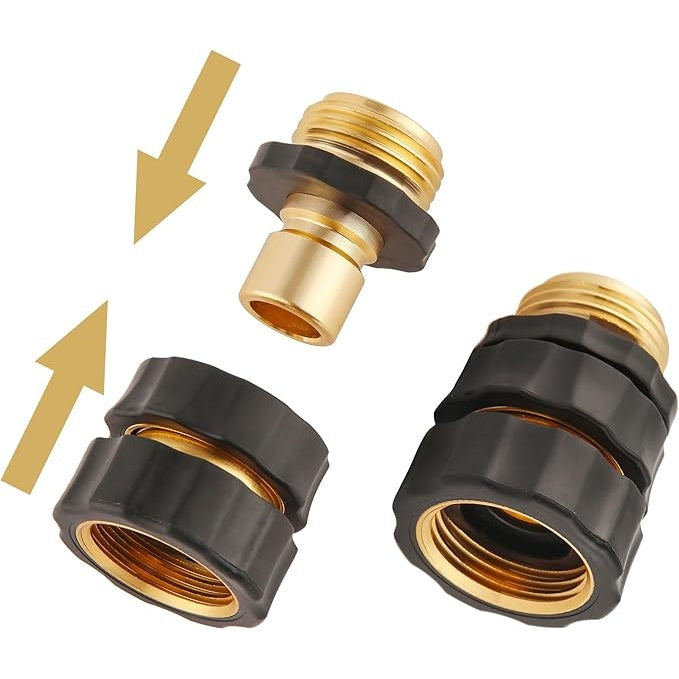 Garden Hose Quick Connectors - Leak-Resistant 3/4" GHT Fittings For Faster Watering