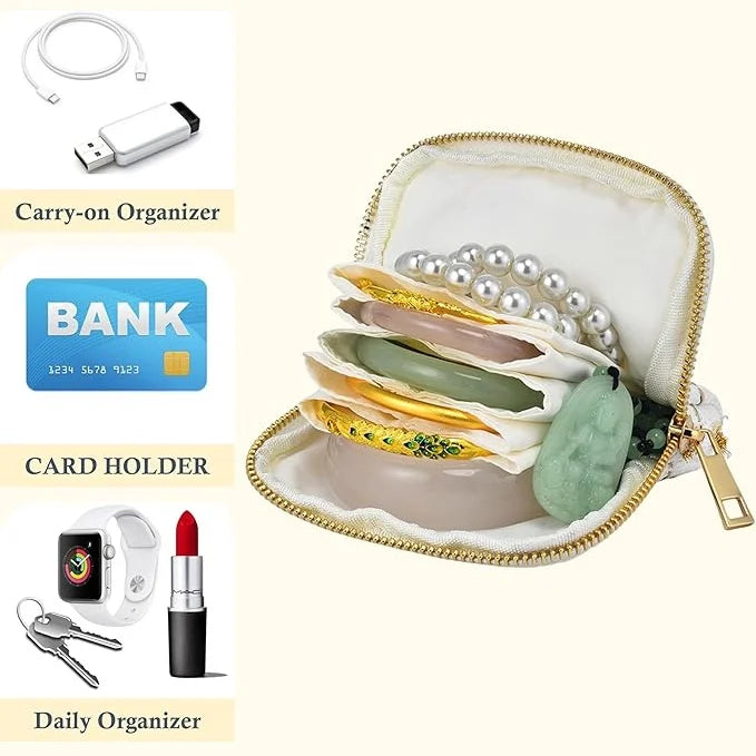 Travel Jewelry Organizer - 5 Compartments For Tangle-Free Storage
