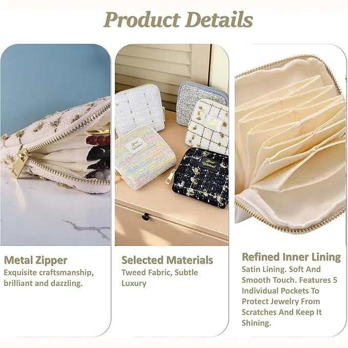 Travel Jewelry Organizer - 5 Compartments For Tangle-Free Storage