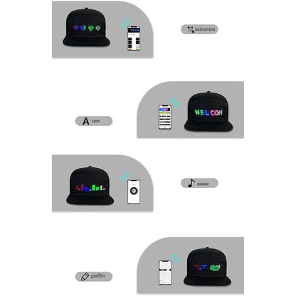 ED Rolling Display Baseball Cap - App-Controlled GIF, Image & Text Display For Instant Attention