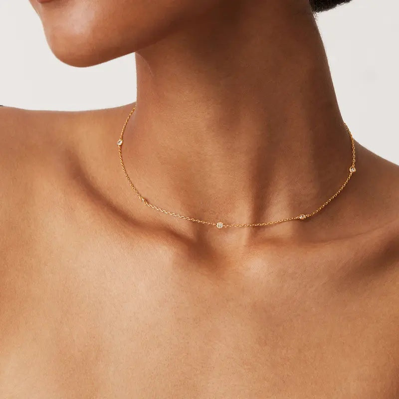 Dainty CZ Necklace - Lightweight Sparkle For Everyday Elegance