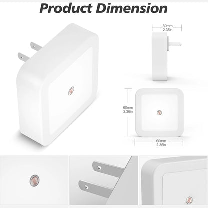 Plug-In Night Light 6-Pack - Auto Sensor Glow Frame For Safer Night Walks
