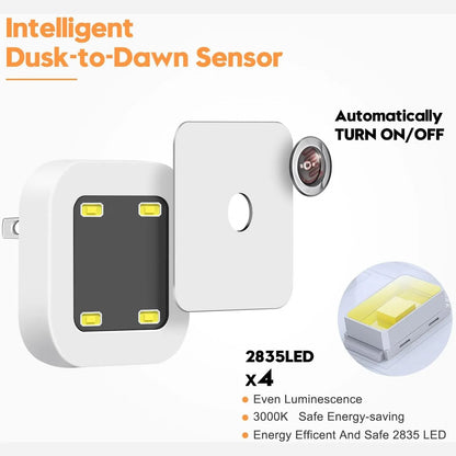Plug-In Night Light 6-Pack - Auto Sensor Glow Frame For Safer Night Walks
