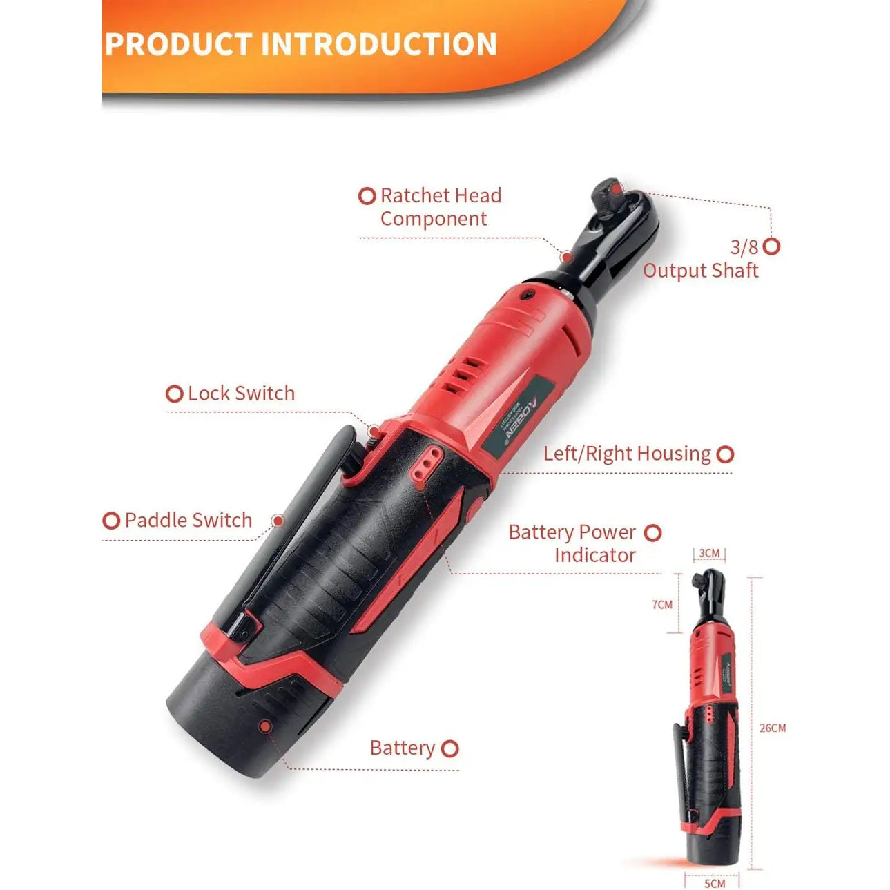 Cordless Right-Angle Ratchet Wrench - 45Nm Power For Faster Bolt Removal