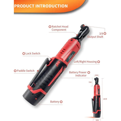 Cordless Right-Angle Ratchet Wrench - 45Nm Power For Faster Bolt Removal