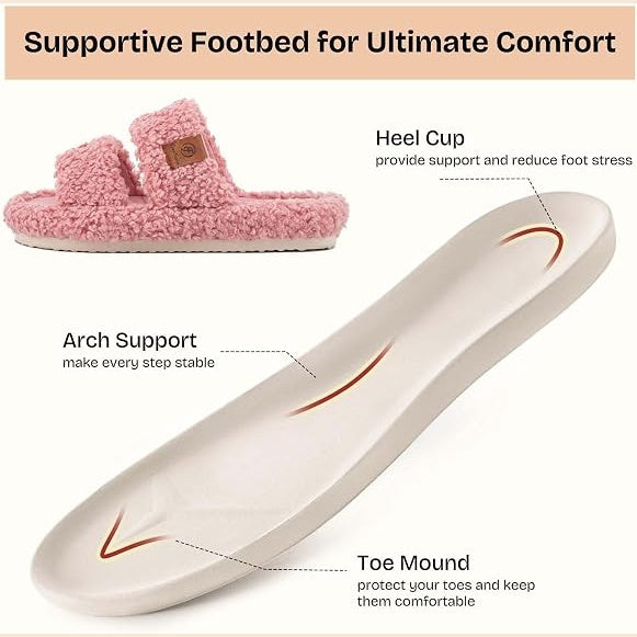 Slippers - Soft Memory Foam Cushioning For All-Day Cozy Home Comfort & Light Outdoor Wear