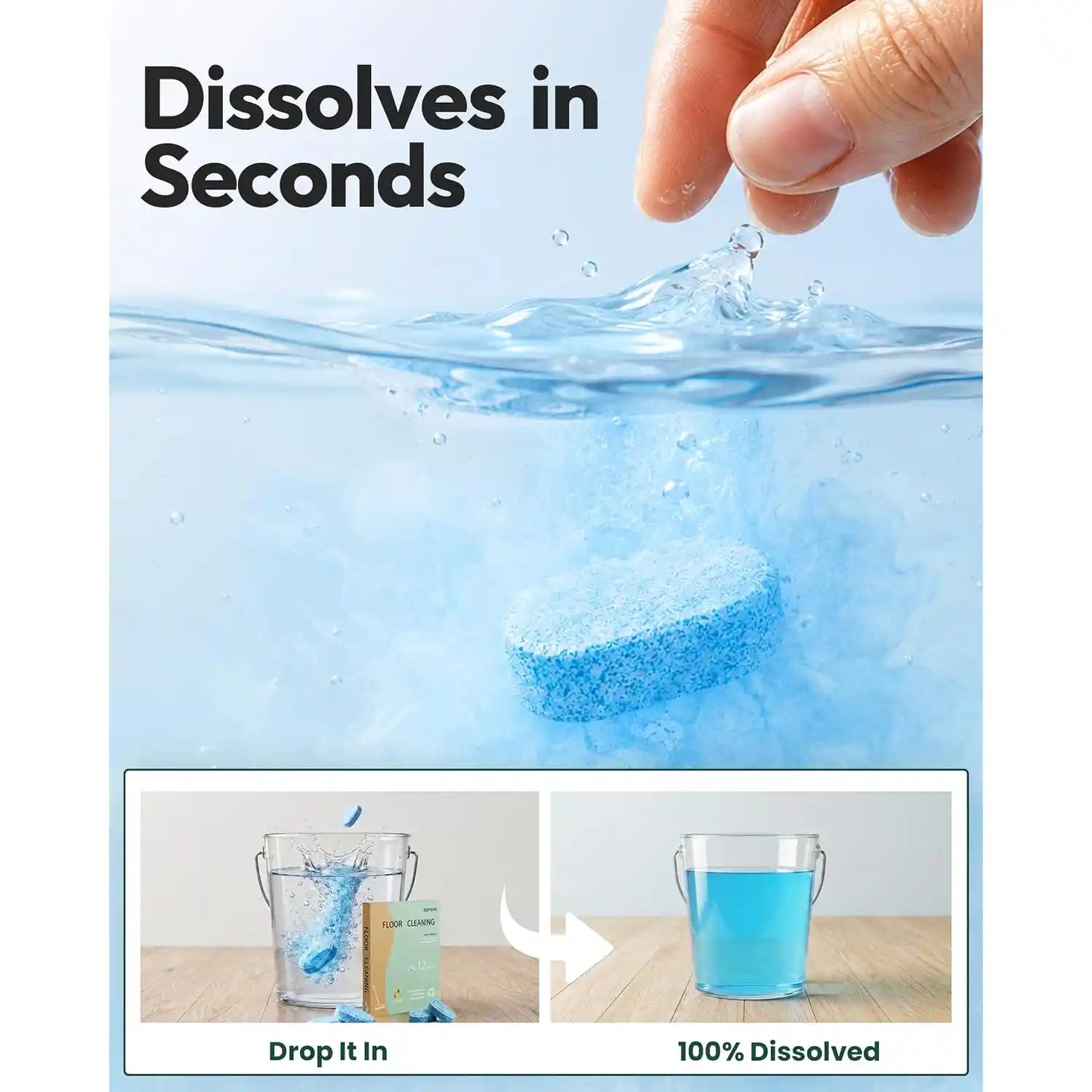 Floor Cleaning Tablets - Drop & Dissolve For Fresh, Residue-Free Floors