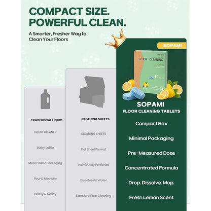 Floor Cleaning Tablets - Drop & Dissolve For Fresh, Residue-Free Floors