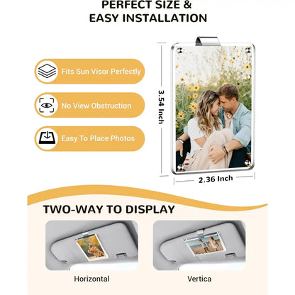 Car Visor Magnetic Photo Frame - Clip Your Memories On Every Drive