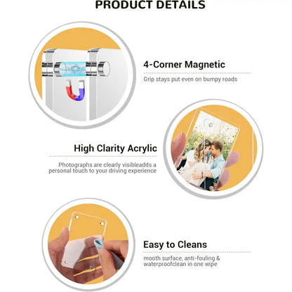 Car Visor Magnetic Photo Frame - Clip Your Memories On Every Drive