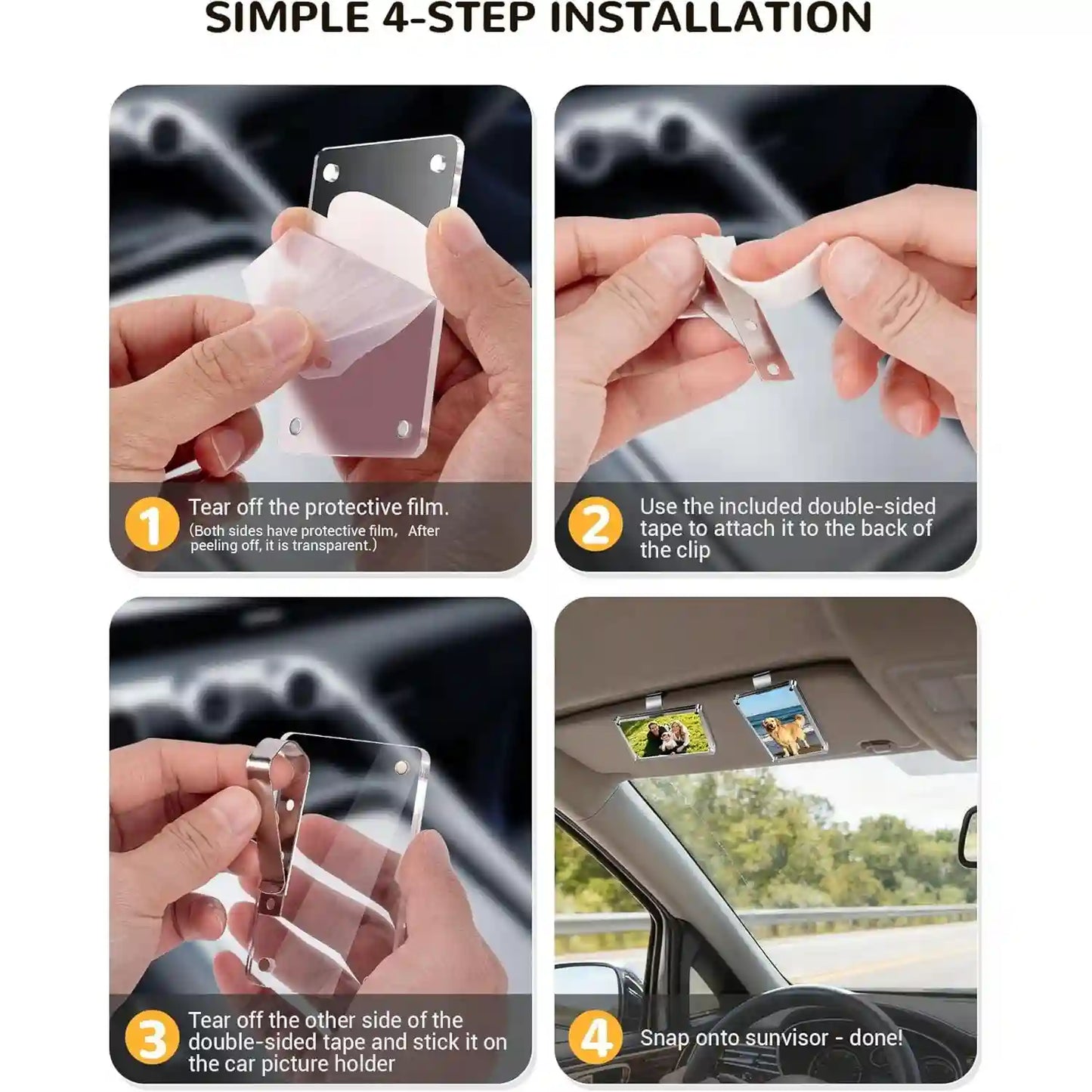 Car Visor Magnetic Photo Frame - Clip Your Memories On Every Drive