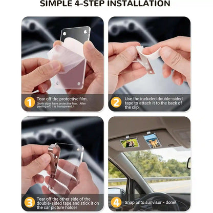 Car Visor Magnetic Photo Frame - Clip Your Memories On Every Drive